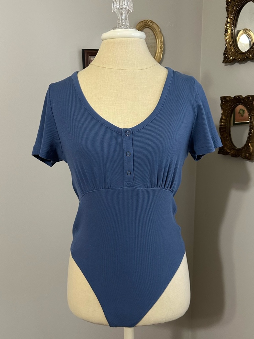 Aerie Short-Sleeve Scoop Neck Ribbed Bodysuit